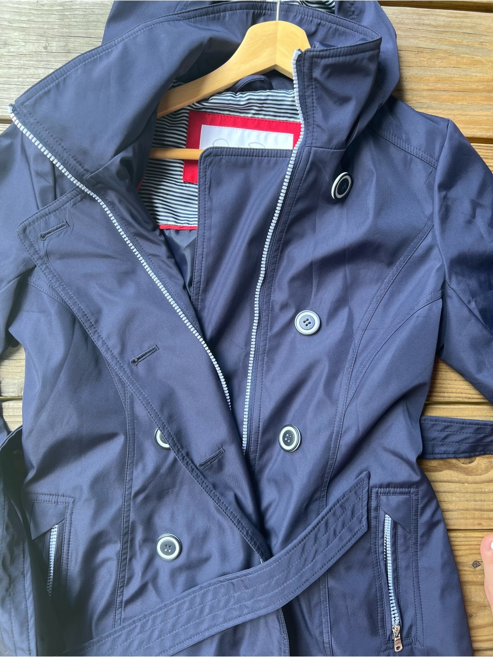 Jessica Simpson Double Breasted Belted Trench Coat Large - Picture 3 of 9
